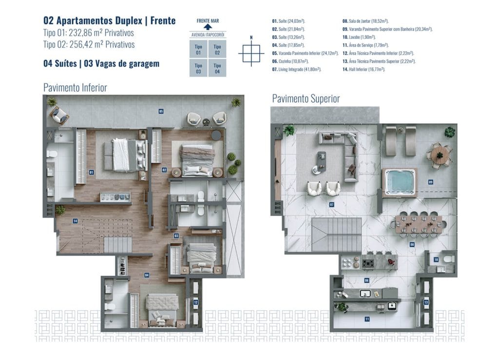 Aptos Duplex - Planta lateral