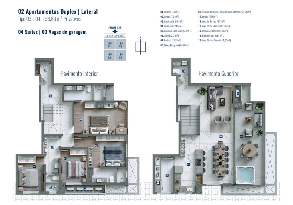 Aptos Duplex - Planta frente