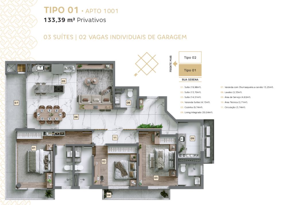 Apartamento Tipo 01 | 1001