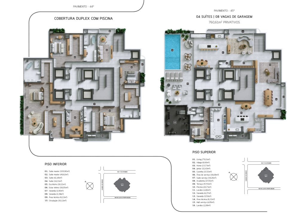 Cobertura duplex com piscina